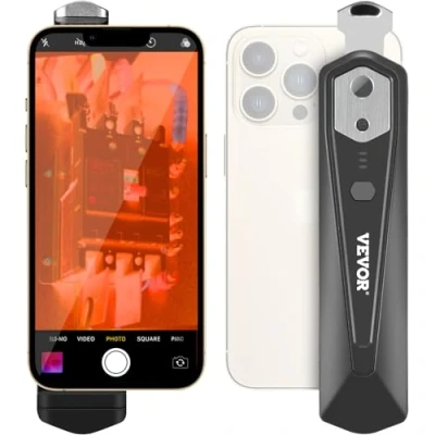 Afbeelding van VEVOR warmtebeeldcamera voor Android en IOS, draadloze infrarood met 256 x 192 IR resolutie, WiFi visuele camera, 25 Hz vernieuwingsfrequentie smartphones