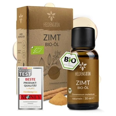 Afbeelding van Heldengrün® Biologische kaneelolie [100% natuurlijke] Gecertificeerd voedsel voor oraal gebruik echte etherisch Cinnamon Essential Oil