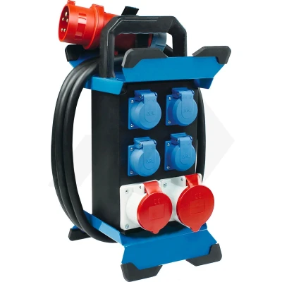 Afbeelding van as Schwabe STECKY 12 CEE Stromverteiler 4,5 m schwere Gummischlauchleitung H07RN F 5G4 4x 230 V Schuko (16 A) + 2x 400 Steckdosen (1x 16 A 1x 32 Outdoor IP44 Made in EU I 60962