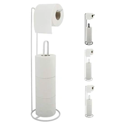 Afbeelding van MSV Wc/toiletrolhouder reservoir metaal wit 54 cm Voor 4/5 rollen Toiletrolhouders
