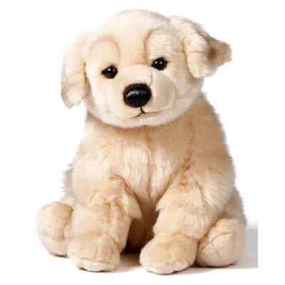 Afbeelding van Uni Toys Golden Retriever, zittend 25 cm (hoogte) pluche hond dier, knuffeldier
