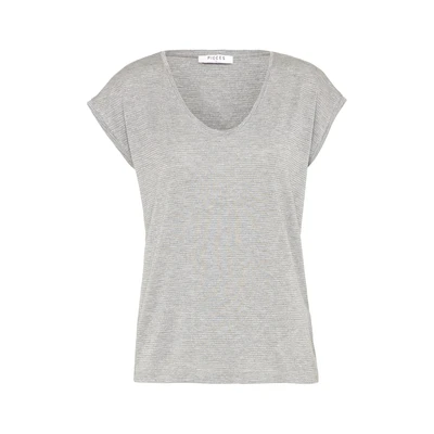 Afbeelding van Pieces Pcbillo Stripes NOOS Tshirt print, Dames, Maat: Large, Light grey melange