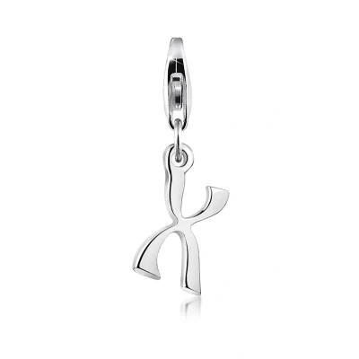 Afbeelding van Nenalina Bedeltje Letter Hanger in 925 Sterling Zilver voor alle gangbare Charm en Bedeldrager