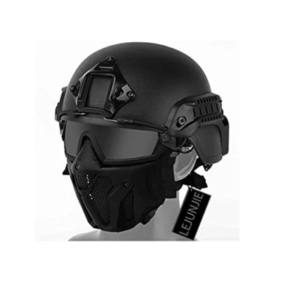 Afbeelding van LEJUNJIE PJ Tactische Airsoft Helm en Volledige Gezichtsbescherming Maskerset, met Afneembare Anti Fog Goggles SNELLE voor Paintball CS