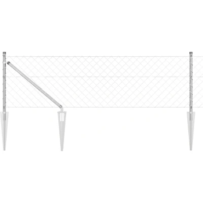 Afbeelding van vidaXL Kettinghek met 7 Spijkerpalen 0.8x10 m Gegalvaniseerd Staal