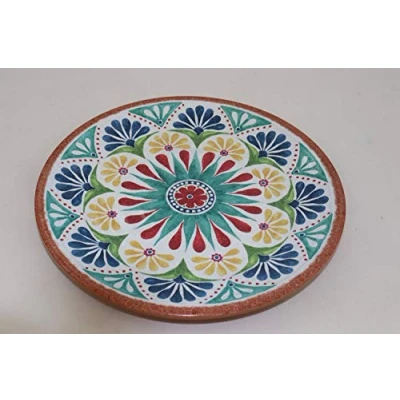 Afbeelding van APS 84685 bord &quot;Arabesque&quot;, melamine 26,5 cm diameter, hoogte 2 cm, interieur decor: Spaans design, buitendecoratie: terracotta look