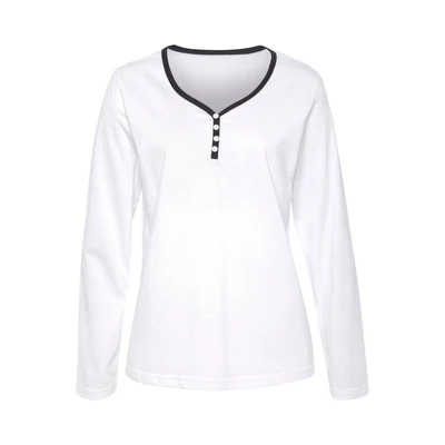Afbeelding van Lascana Pyjamashirt, Dames, Maat: 32/34, Weiß