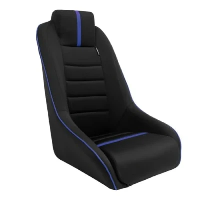 Afbeelding van AutoStyle Sportstoel &#039;Classic RS&#039; Zwart/Blauw Vaste rugleuning + Geïntegreerde hoofdsteun incl. sledes