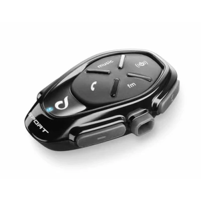Afbeelding van INTERPHONE SPORT Dubbel Bluetooth helmintercom voor motorfietscommunicatie, tot 4 motorrijders, afstand 1 km, autonomie 20 uur, MP3, GPS, waterdicht, universeel.
