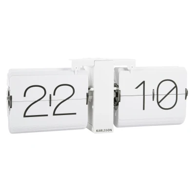 Afbeelding van Karlsson Flip Klok No Case Wandklok Staande Rechthoek Wit 36x8,5x14cm