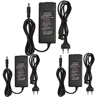 Afbeelding van 3 stuks 12 V 5 A LED voeding adapter transformator, oplader, transformator voor strepen lichtband strip warmwit wit SMD 5050/3528/5630