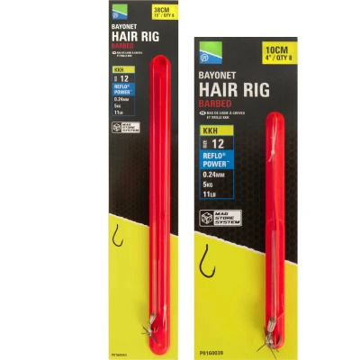 Afbeelding van Preston Bayonet Hair Rig KKH Barbed 38cm (8pcs) Maat : Haak 10 0.24mm