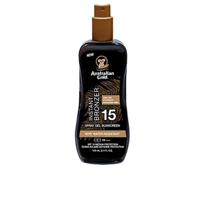 Afbeelding van Australian Gold Zonnebrand SPF 15 Spray Gel met Bronzer 100 ml Reisverpakking Zonnespray