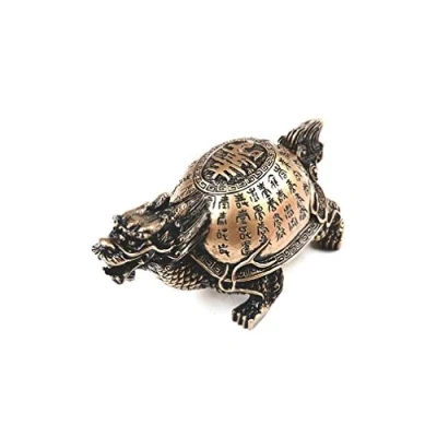 Afbeelding van lachineuse Drakenschildpad, ivoorkleurig, geluk, succes en bescherming, goudkleurig