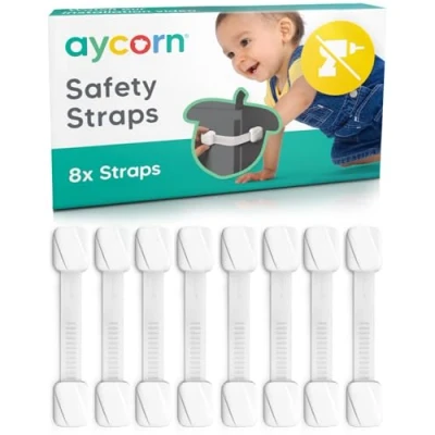 Afbeelding van AYCORN Zelfklevend Kinderslot Kastjes voor Baby Veiligheid 8 Stuks Kinderbeveiliging Kasten &amp; Lades Kastsloten Wit