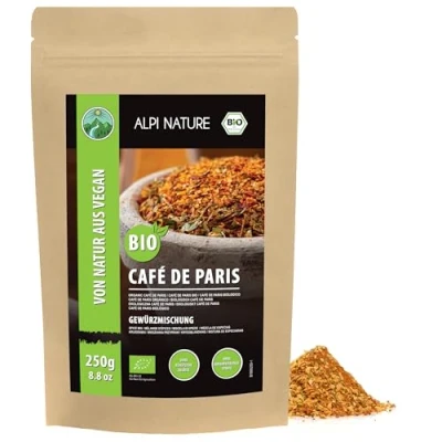 Afbeelding van Alpi Nature Bio Cafe de Paris Gewürz (250 g) organisch Franse kruidenmengsel dipkruid 100% natuurlijke ingrediënten van KBA Café Spice Mix zonder kunstmatige additieven