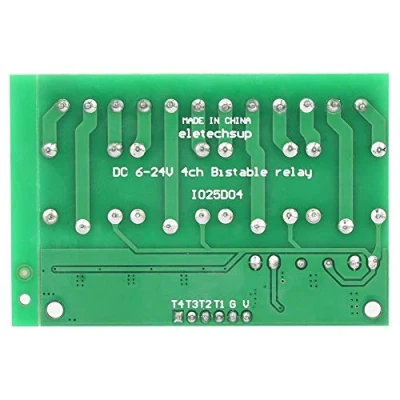 Afbeelding van Module Relais 4 Kanalen Flip Flop Lage Puls Trigger Zelfremmende relaismodule voor smart home toepassingen 6 24VDC