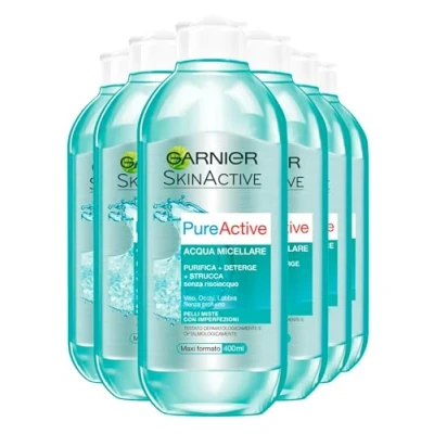 Afbeelding van Garnier 3 in 1 micelwater voor het verwijderen van make up en up, gezichtsreiniging gezicht ogen, vette, onzuiverheden gevoelige huid, huidhelder, 6 x 400 ml