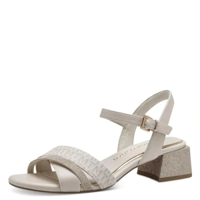Afbeelding van Marco Tozzi Sandalen cream, Dames, Maat: 38, Cream Imitatieleer/ textiel