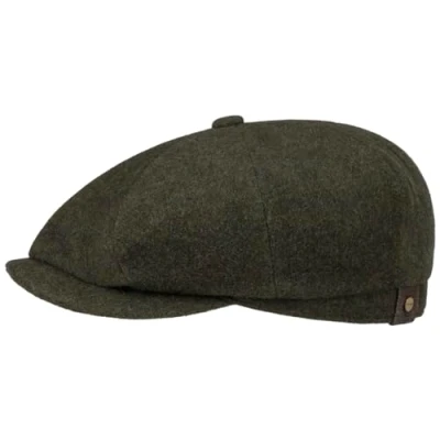 Afbeelding van Stetson Hatteras Noir Dames/Heren newsboy pet met klep voering voor Herfst/Winter 59 cm olijfgroen