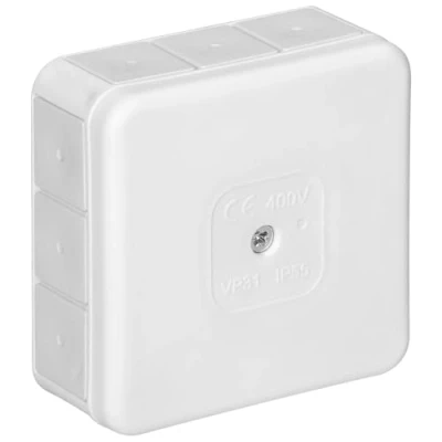 Afbeelding van Miratic Externe Waterdichte Doos IP55 Cable Box 85x85x37mm Electronics 12 draden Opbouw Kabelaftakdoos (Wit)