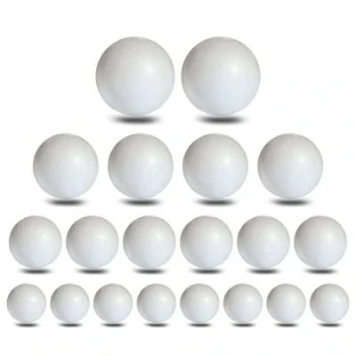 Afbeelding van MCE Commerce A3099220 piepschuim bal mix 20 st. In 4 maten 2x8cm 4x7cm 6x6cm 8x5cm, wit