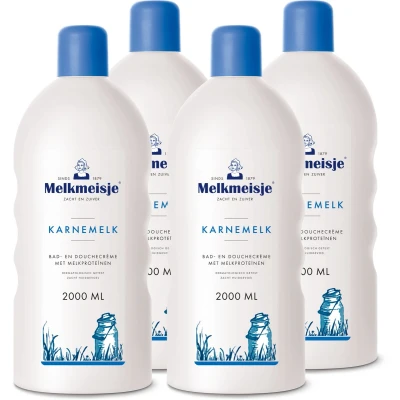 Afbeelding van 4x Melkmeisje Bad en Douche Creme Karnemelk 2000 ml