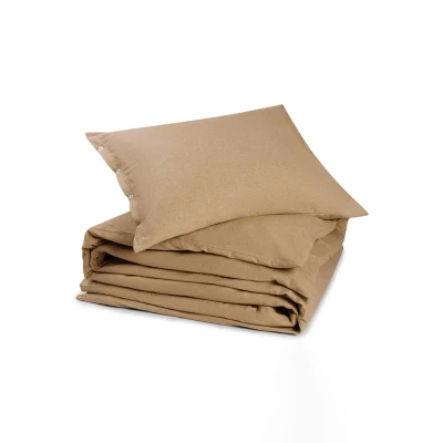 Afbeelding van Yumeko dekbedovertrek velvet flanel honey chambray 240x220 + 2/60x70 Biologisch &amp; ecologisch