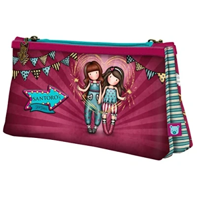Afbeelding van Pennenetui met 2 vakken Gorjuss Fireworks Kastanjebruin (21.5 x 11,5 5 cm)
