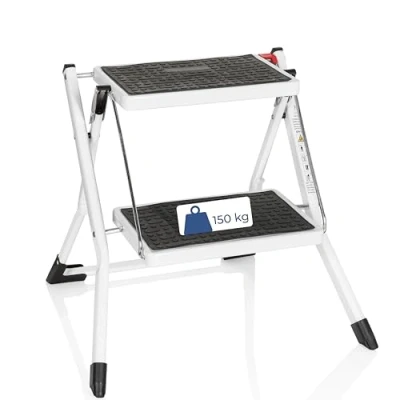 Afbeelding van SOLID W1 vouwladder 2 tredes Klaptrap Wit