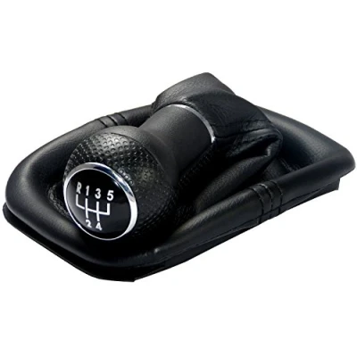 Afbeelding van L &amp; P Car Design L&amp;P A0254 Schakelzak, schakelmanchet, zwart, 5 versnellingen, 12 mm, compatibel met VW Golf 2 II 3 III Polo 6N 35i 3A UVM. Bevestigingsklem Plug Play reserveonderdeel