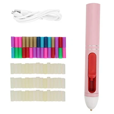 Afbeelding van Draadloos mini lijmpistool, stiftvorm, oplaadbaar, USB, met lijmstift voor doe het zelf geschenkdecoraties