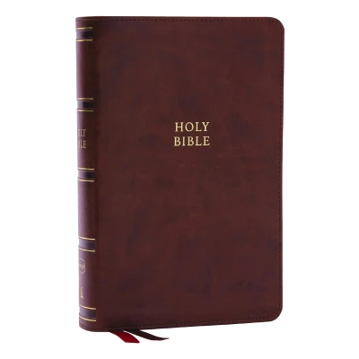 Afbeelding van NKJV, Single Column Reference Bible, Verse By Verse, Brown Leathersoft, Red Letter, Comfort Print (Thumb Indexed): New King James Version, Brown, ...