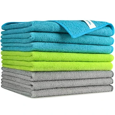 Afbeelding van AIDEA Microvezel reinigingsdoeken, 8 stuks, multifunctionele herbruikbare pluisvrij, streepvrij, wasbaar, stofdoek voor huis, keuken, auto, motorfiets, ramen, 30 x 40 cm