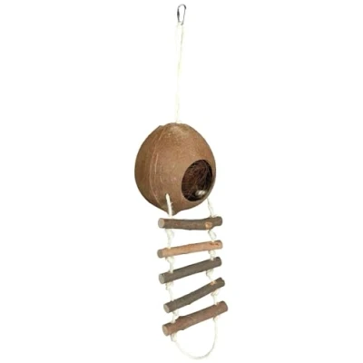 Afbeelding van Trixie 2 Kokosnoothuizen Met Hangbrug Muis 100X13X13 CM 3 ST