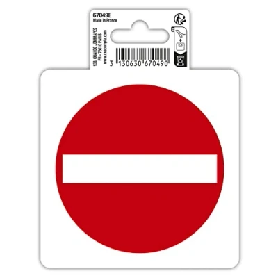 Afbeelding van Exacompta Ref. 67049E 1 rond zelfklevend pictogram VERBODEN WEG In antislip en UV bestendig PVC vinyl Glanzende afwerking Diameter: 10 cm Kleuren: rood wit