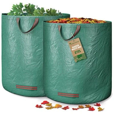 Afbeelding van Gardengloss® 2X Tuinafvalzakken Met Handgrepen 272L Hoge Capaciteit UV Stabiel En Waterafstotend Herbruikbare Stabiele Tuinzakken