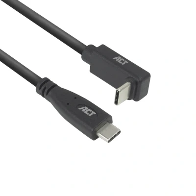 Afbeelding van ACT USB 3.0 10Gbps 60W Type C recht naar haaks boven/beneden kabel 3.2 Gen 2 (3.1