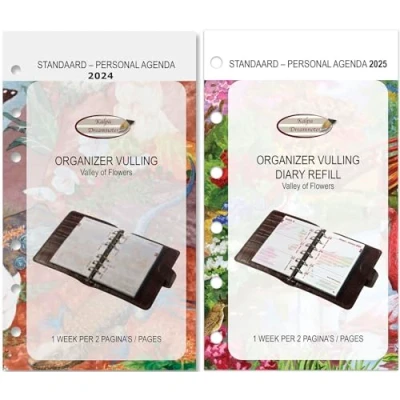Afbeelding van 6218 24 25 Persoonlijke Agenda 1 week per 2 pagina&#039;s bloemen en natuurontwerp 2024 + 2025