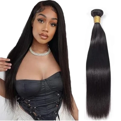 Afbeelding van Tuheers 28 Inches Human Hair Bundles Straight Weft 3 Real for Woman 100% Unprocessed Brazilian Virgin Sew in