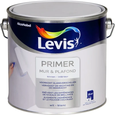 Afbeelding van Levis Primer Muur &amp; Plafond 2,50l Wit