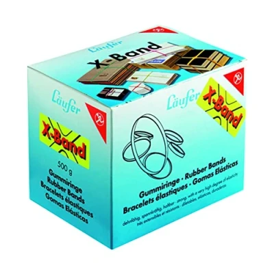 Afbeelding van Läufer 59081 Rondella x band, elastische kruisbanden, elastieken 130 11 mm, diameter 85 500 g doos, elastiek op kleur gesorteerd