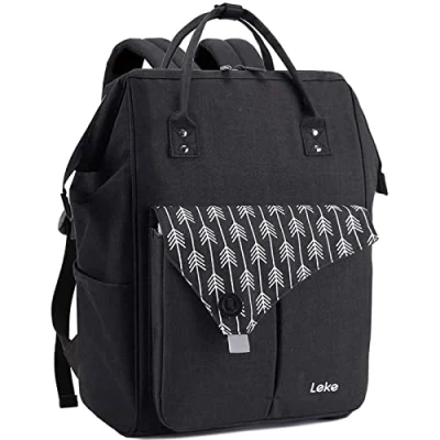 Afbeelding van Rugzak dames schooltassen met laptoptassen en antidiefstaltassen, 15,6 inch laptoptassen, Zwarte pijl,