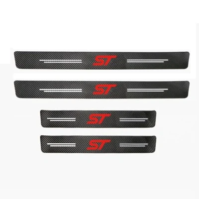 Afbeelding van 4 stuks auto koolstofvezel instaplijsten beschermer compatibel met voor Ford Fiesta Mondeo Fusion Escape Edge Ecosport Kuga ST LINE,A