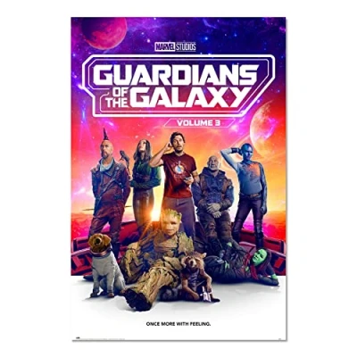 Afbeelding van Grupo Erik Marvel Guardians of The Galaxy Vol 3 Once More met Feeling Poster 35,8 x 24,2 inch, 91 61,5 cm opgerold verzonden coole posters kunstposter en prints muurposters
