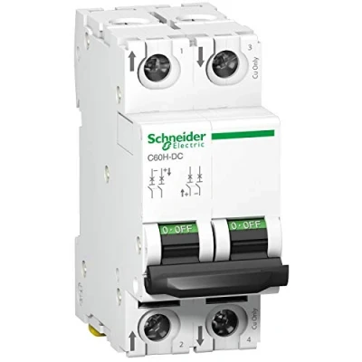 Afbeelding van Schneider electric c60h installatieautomaat 2 polig 6ka c karakteristiek 10a 4 modulen a9n61528