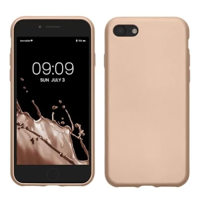 Afbeelding van kwmobile telefoonhoesje geschikt voor Apple iPhone SE (2022) / (2020) 8 7 Hoesje smartphone Back cover in metallic goud