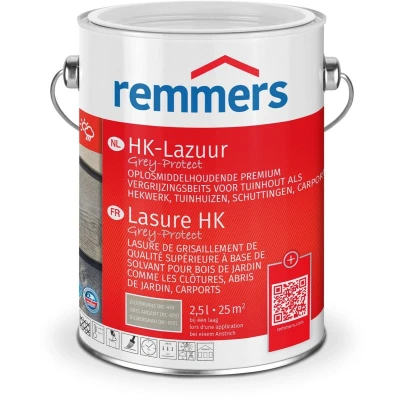 Afbeelding van remmers hk lazuur zilvergrijs 2.5 ltr