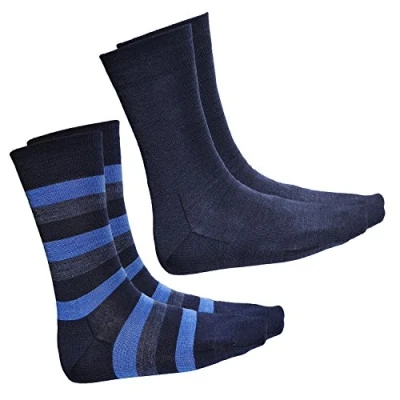 Afbeelding van VITSOCKS 80% Merino Wol Sokken Heren Warm Dun Zacht Ademend (2 PAAR) Wollen Wintersokken, blauw marine, 44 46