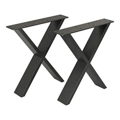 Afbeelding van Stalen onderstel Maribo set van 2 X tafelpoot 42x40 cm zwart mat